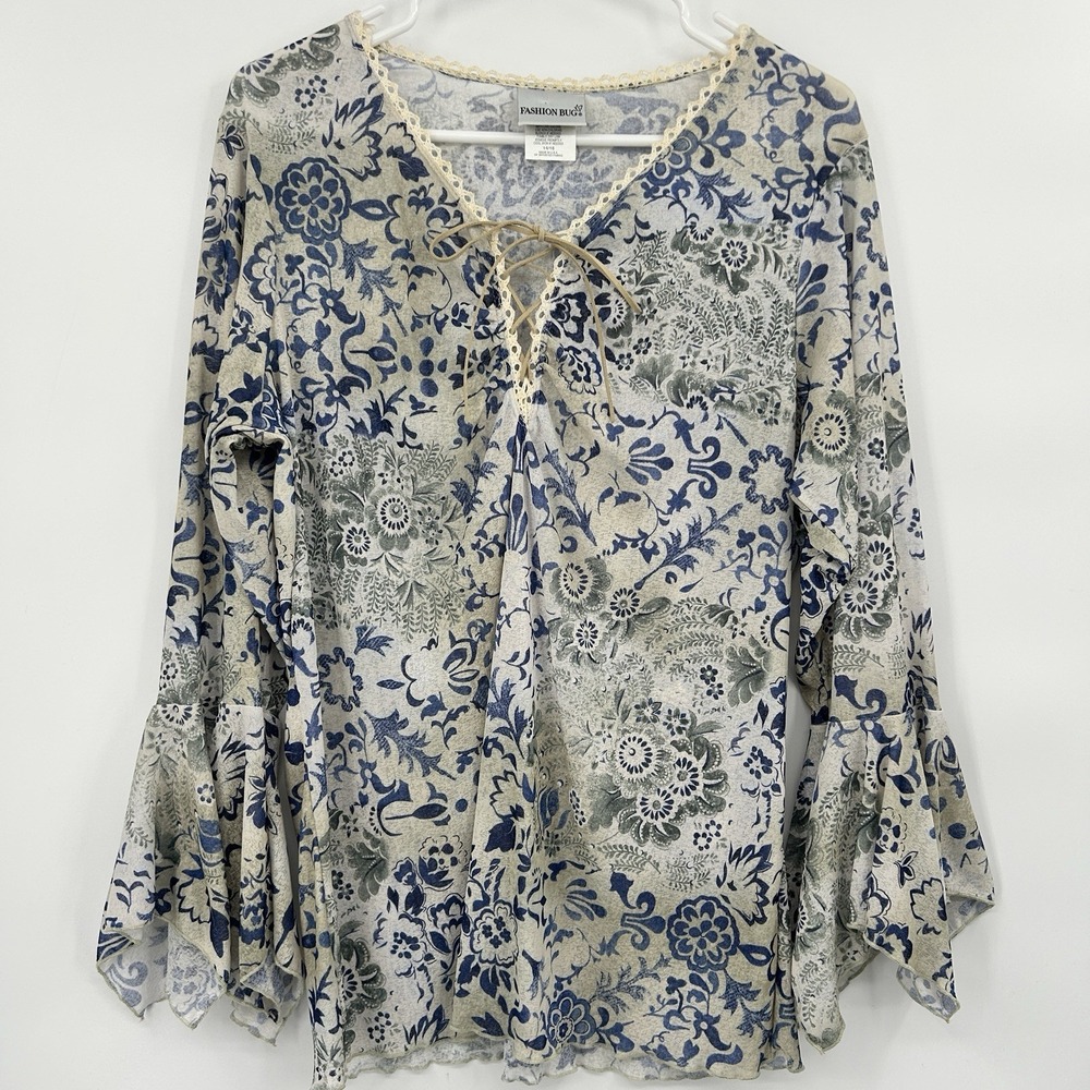 Vintage Fashion Bug Y2K Womens Top Sz 14/16 Boho Fairy Romantic Festival Peasant